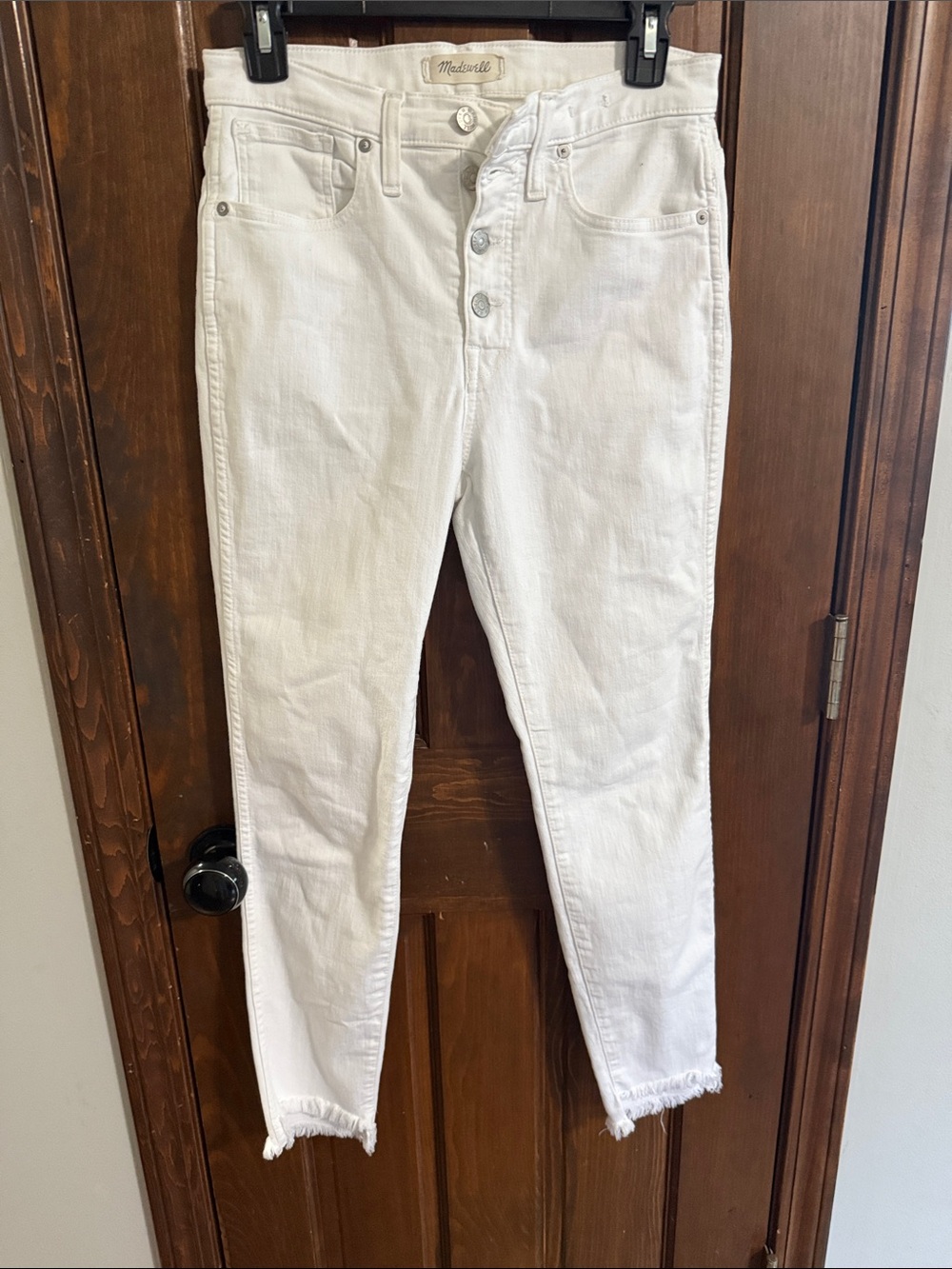 Madewell White High-Rise Button-Fly Skinny Jeans